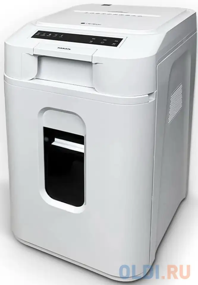 Шредер heleos ап37-5 белый/белый с автоподачей (секр.p-5) фрагменты 220лист. 37лтр. скрепки, фотография 1