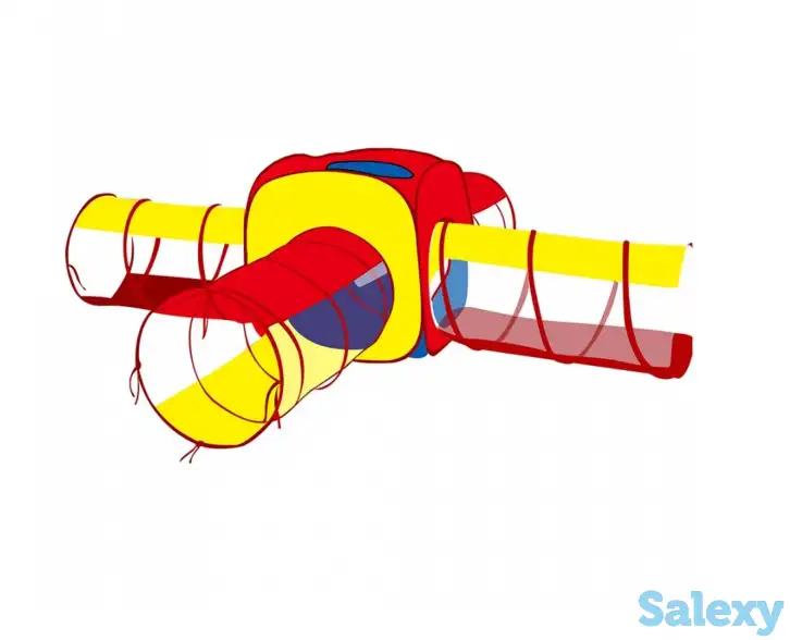Детская палатка — Pituso Дом + 100 шаров Квадрат+4 туннеля, 180*180*70 см, фотография 1