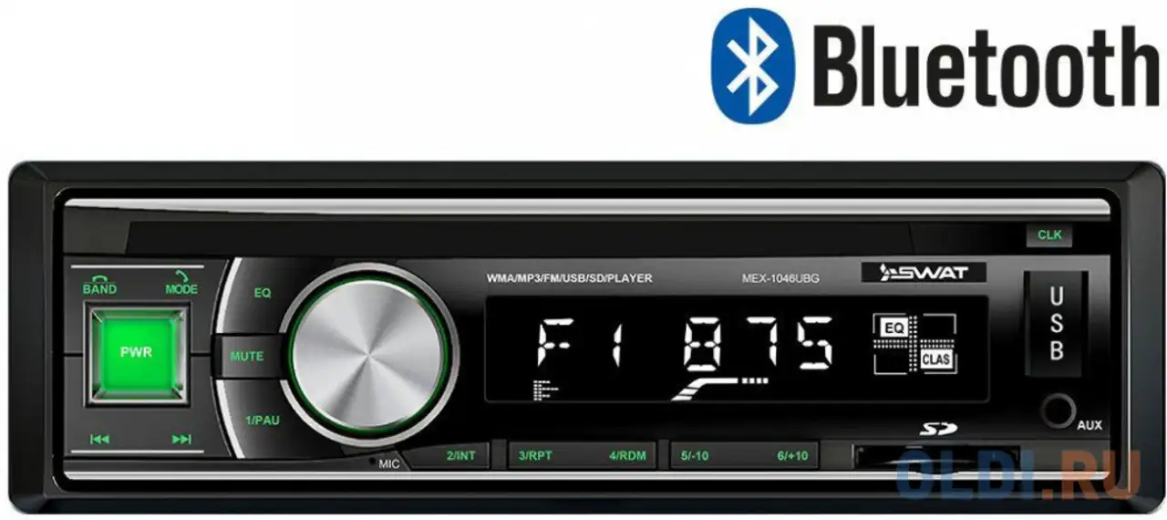 Автомагнитола swat mex-1046ubg 1din 4x50вт, фотография 1