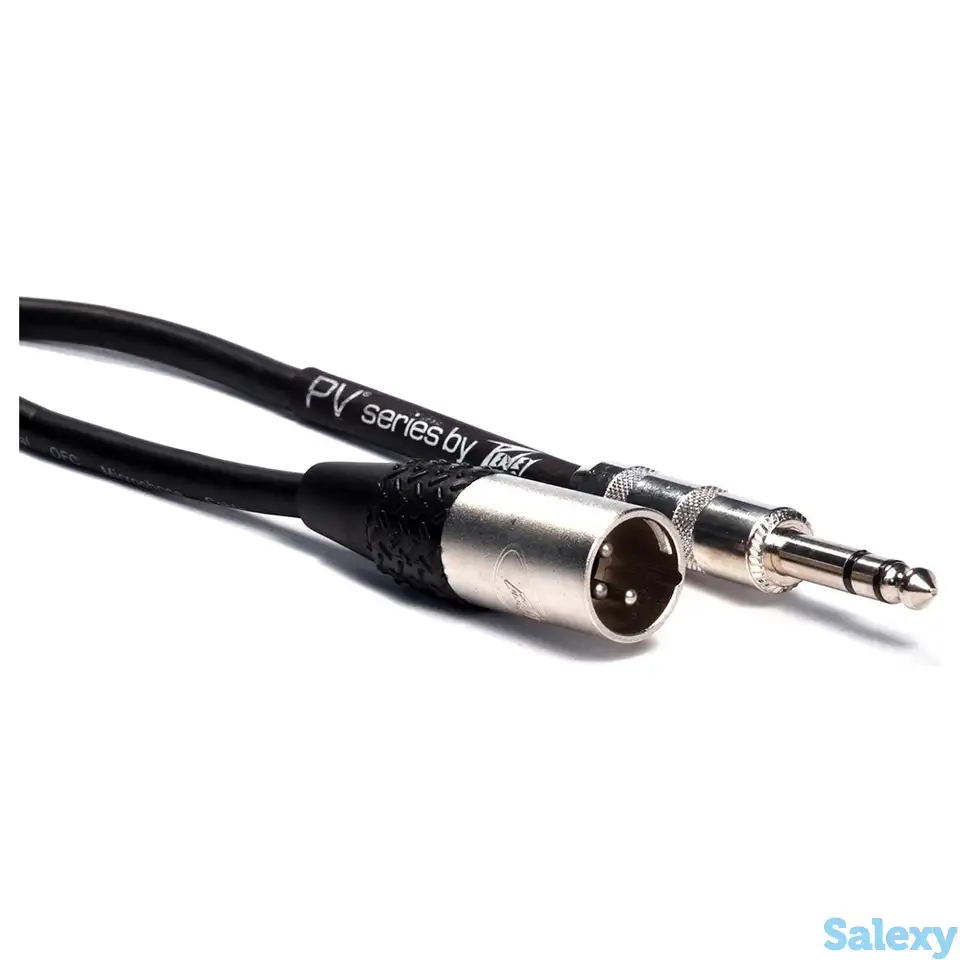 Интерфейсный кабель jack-xlr(m) 6 м peavey pv 20' trs to male xlr, фотография 1