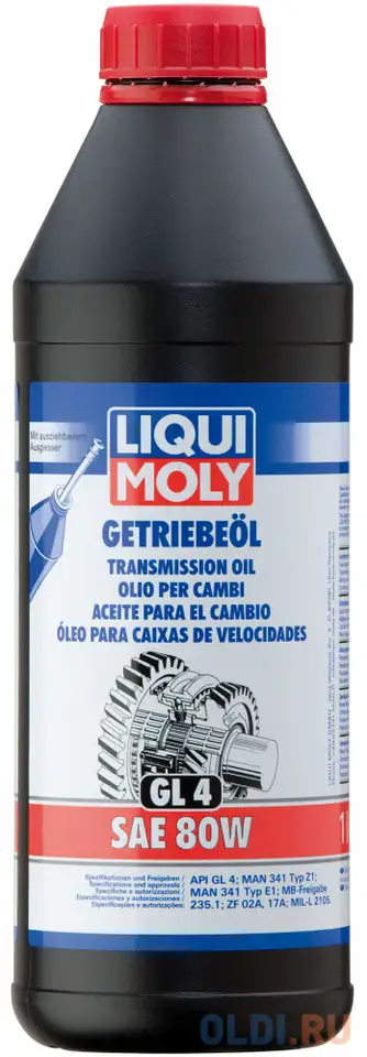 1020 liquimoly мин. тр.масло getrieb. 80w gl-4 (1л), фотография 1