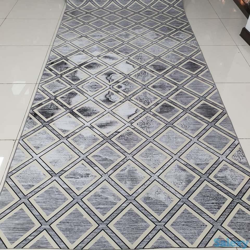 Коврик метражом, трендовая ковровая дорожка Ковер 120 см Серая, фотография 2