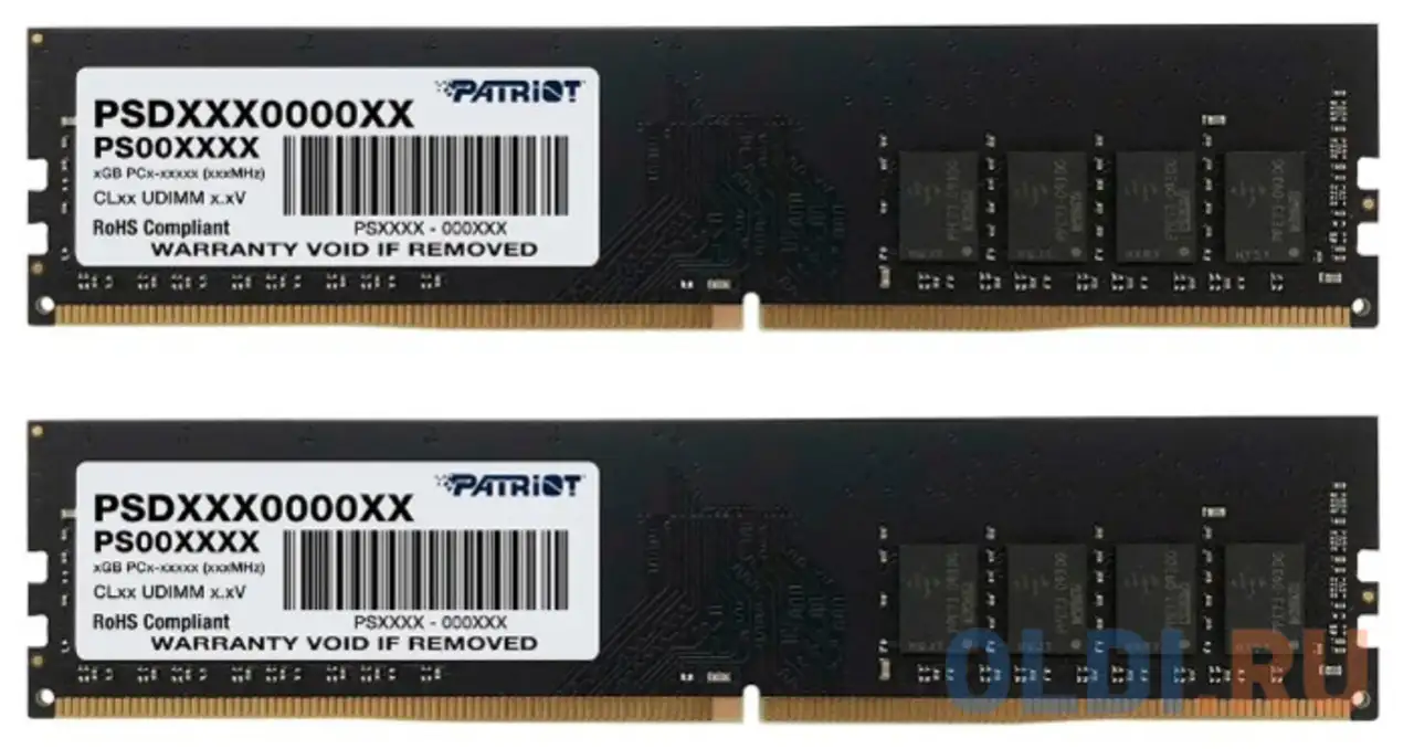 Оперативная память для компьютера patriot psd464g3200k dimm 64gb ddr4 3200mhz, фотография 1