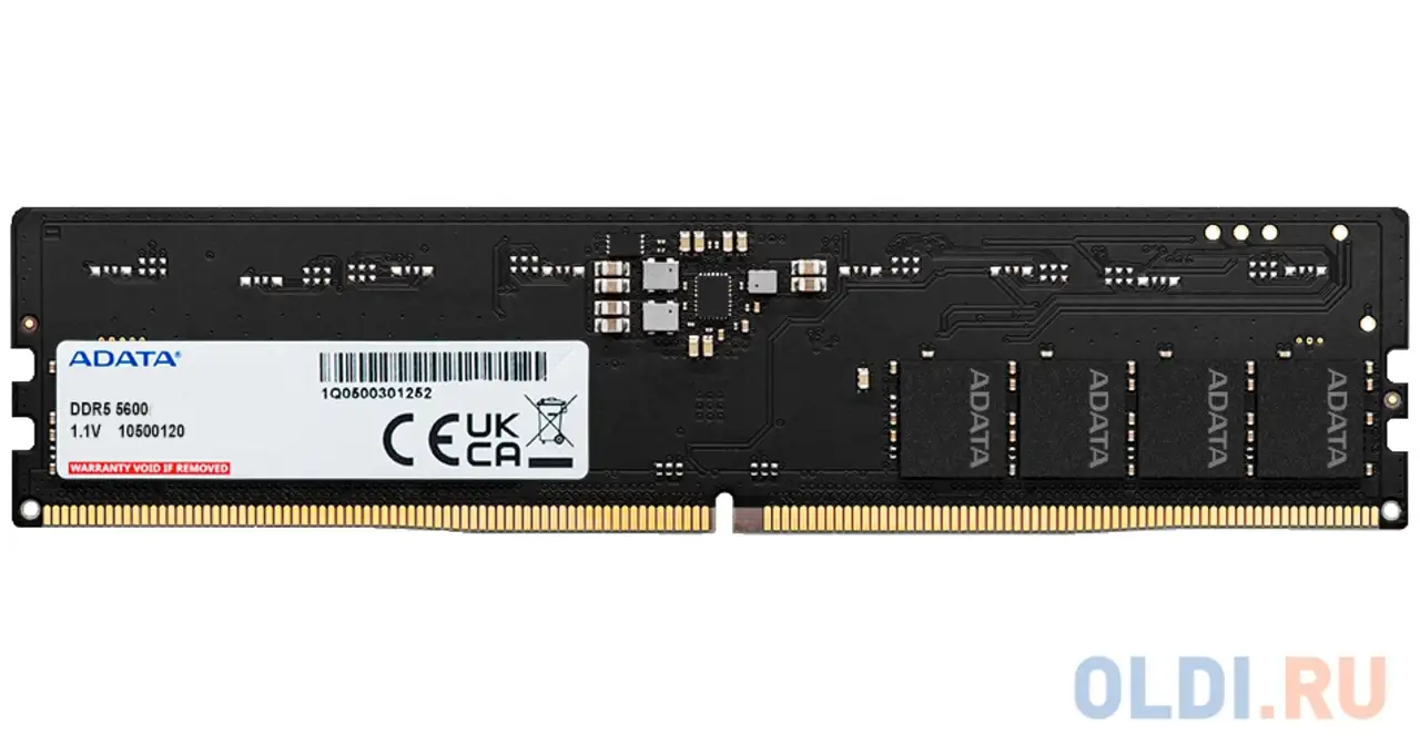 Оперативная память для компьютера a-data ad5u560032g-s dimm 32gb ddr5 5600 mhz, фотография 1