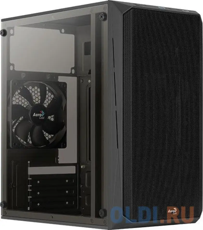 Корпус microatx aerocool cs-107-a-bk-v1 без бп чёрный, фотография 1