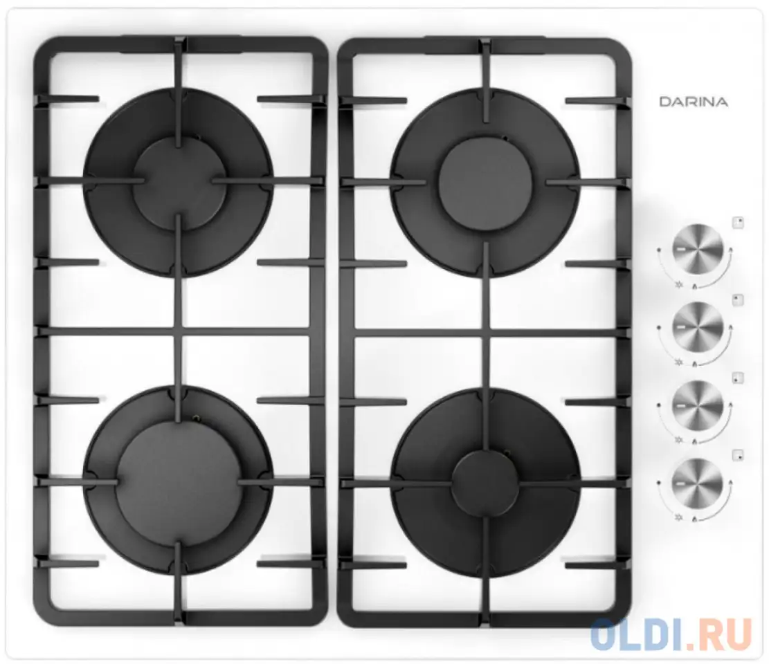 Варочная панель газовая дарина 1t1 bgc 341 12 w белый, фотография 1