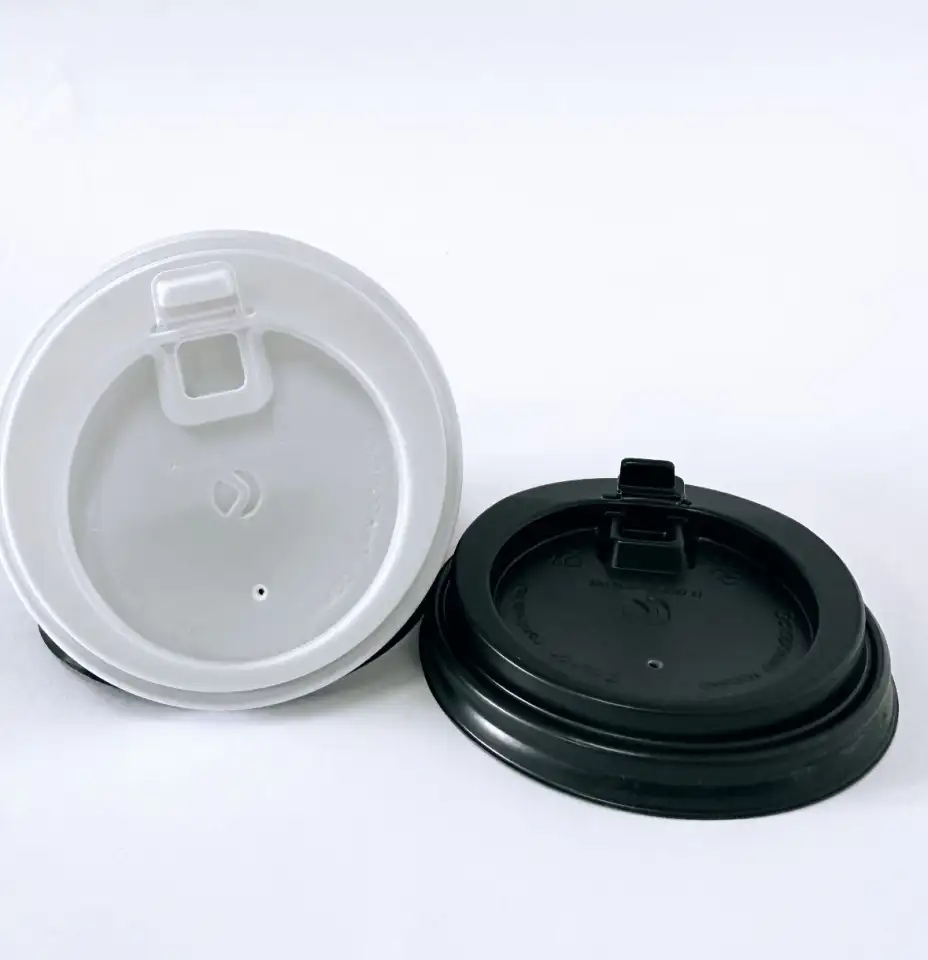 Крышки D-80 белые черные для горячих напитков Kado- prim, фотография 1