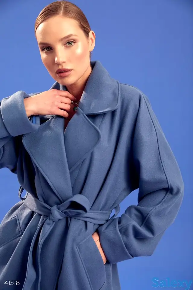 Синее кашемировое пальто, фотография 1