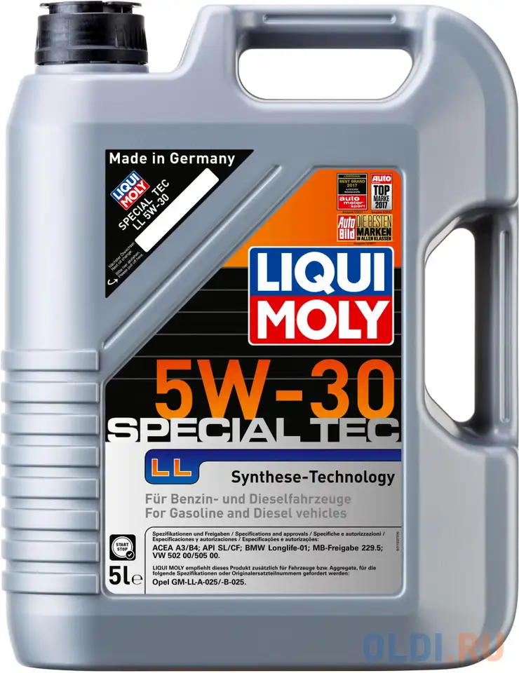 Нс-синтетическое моторное масло liquimoly special tec ll 5w30 5 л 8055, фотография 1