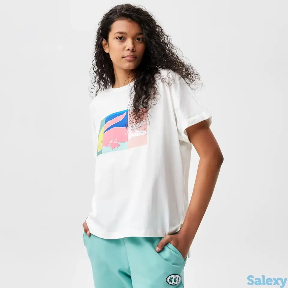 Женская футболка lacoste loose fit, фотография 1
