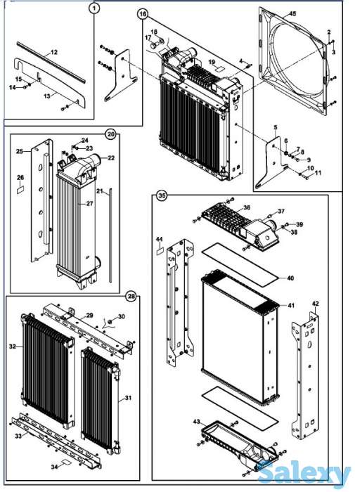 Радиатор масляный на экскаватор-погрузчик Hidromek 102B, 102S., фотография 1