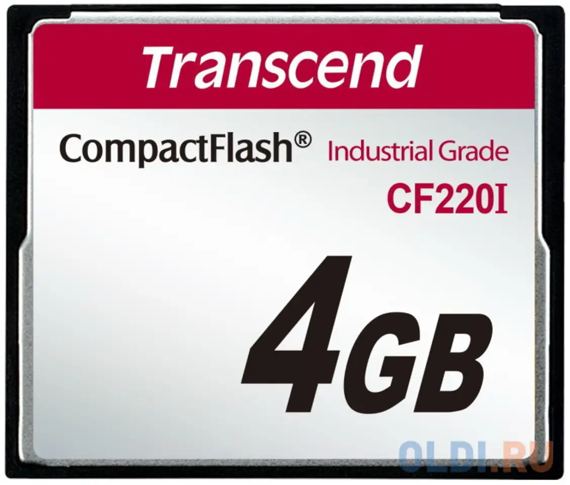 Промышленная карта памяти compactflash transcend 220i, 4 гб slc, темп. режим, фотография 1