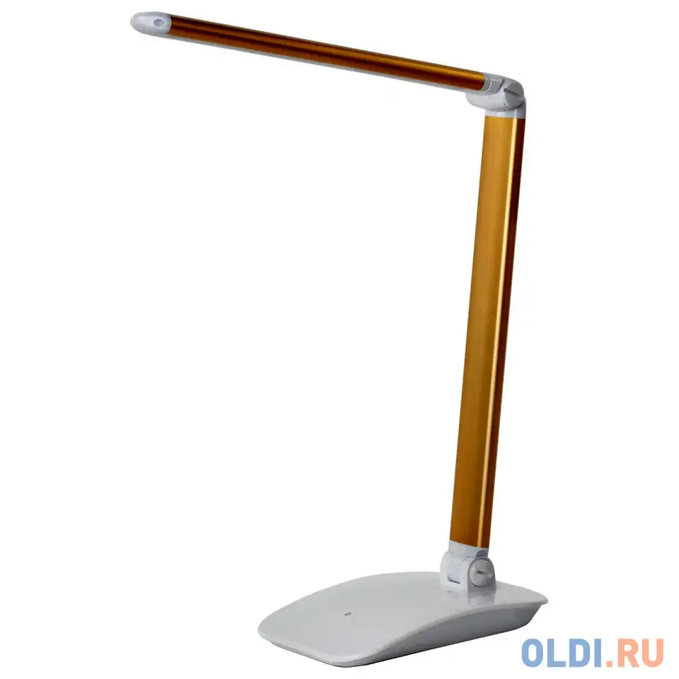 Светильник настольный sonnen ph-3607, на подставке, светодиодный, 9 вт, алюминий, белый/золотистый,, фотография 1