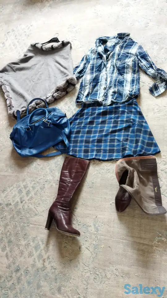 РАЗОМ СРОЧНО Б/У свадебное платье, платья, куртки, кожаная обувь, сумки, накидка с мехом, фотография 3