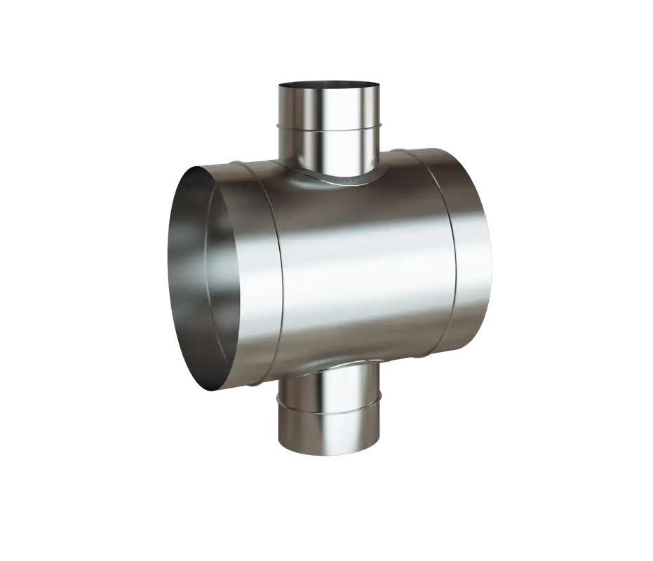 Крестовина воздуховода Размер: 250; 315; 200..., Толщина: 0,5; 1,5 мм, Материал: нержавеющая сталь; полипропилен, фотография 1