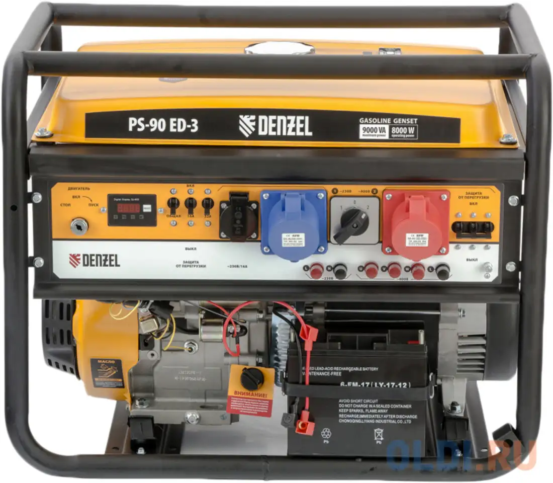 Генератор бензиновый ps 90 ed-3, 9,0квт, переключение режима 230в/400в, 25л, электростартер//, фотография 1