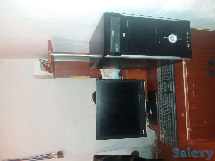 Компьютер в рабочем состоянии (монитор, процессор, клавиатвра, колонки), фотография 1