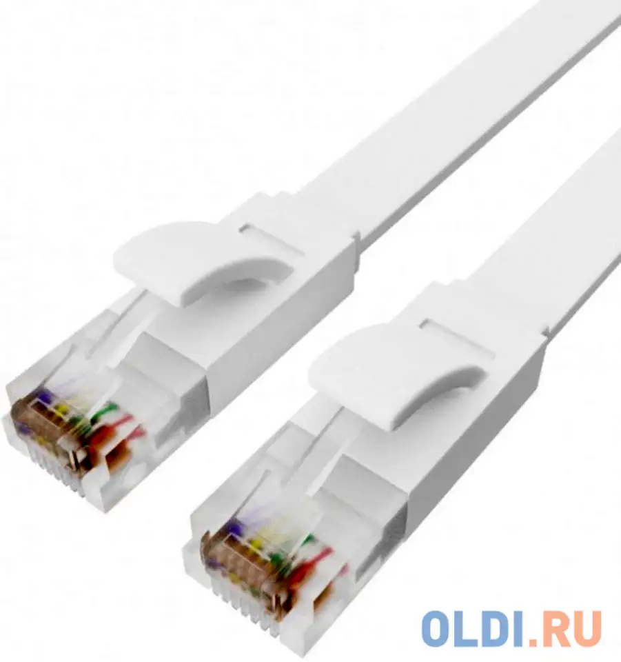 Greenconnect патч-корд prof плоский прямой 7.5m, utp медь кат.6, белый, 30, фотография 1