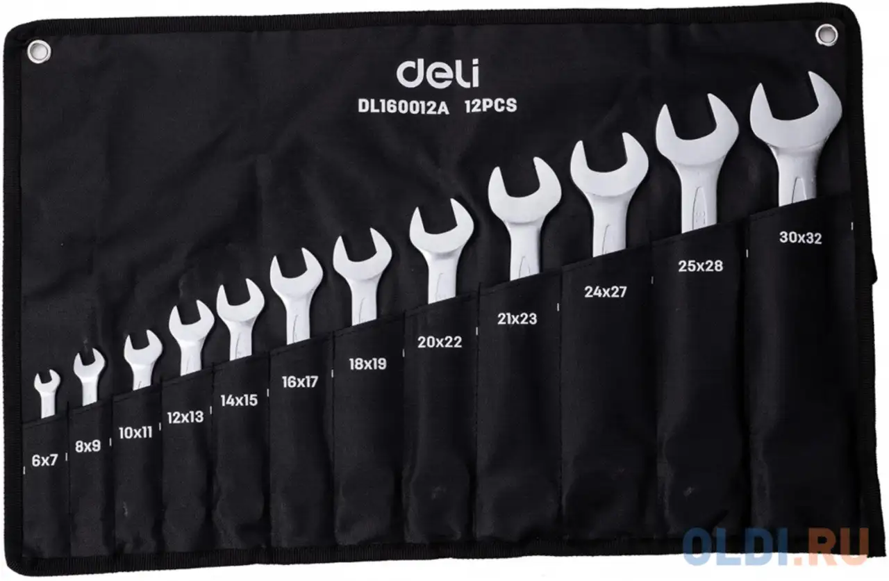 Набор двусторонних гаечных ключей 12 шт deli dl160012a спецификация: 6x7мм, 8x9мм,, фотография 1