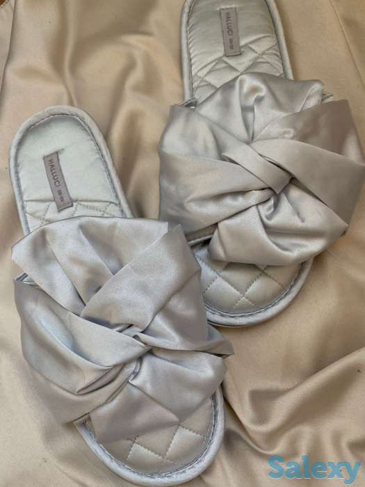 Тапочки атласные, мягкие из плюша, фотография 3