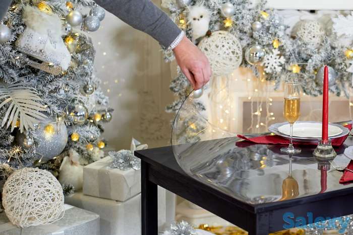 Скатерть Клеенка прозрачная, гибкое стекло, силиконовая 1.5 мм 120 см, фотография 4