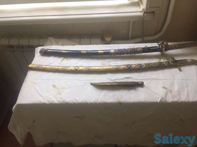 сабля казацкая, меч двуручный самурайский, сувениры, фотография 1