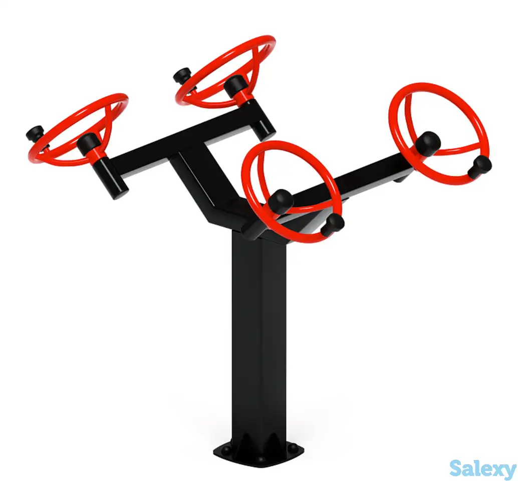 Рули (положение сидя) красный - уличный тренажер - ст 102-11, фотография 1