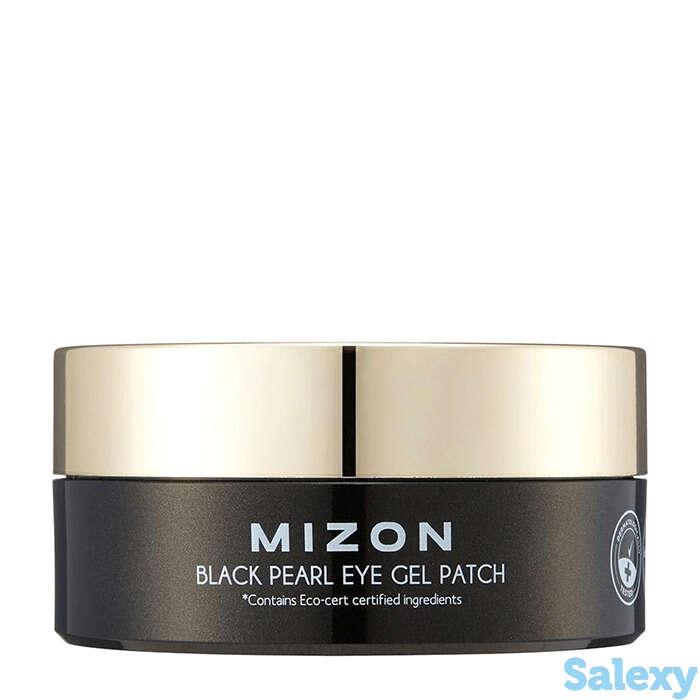 Патчи для век mizon black pearl eye gel patch, фотография 1