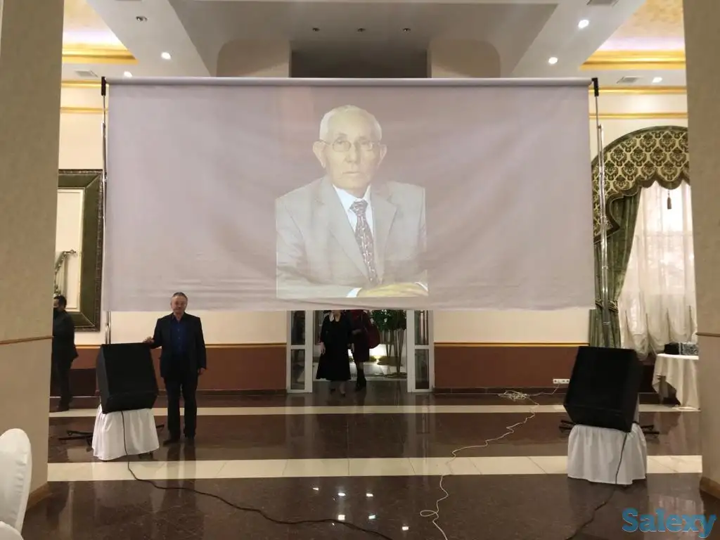 Ведущие, режиссёры, сценаристы, дикторы на казахском русском языках на Еске алу поминки, проектор большой 6 м. экран, фотография 6