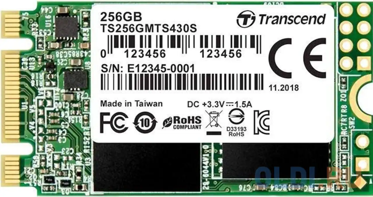 Ssd накопитель transcend mts430 256 gb sata-iii, фотография 1