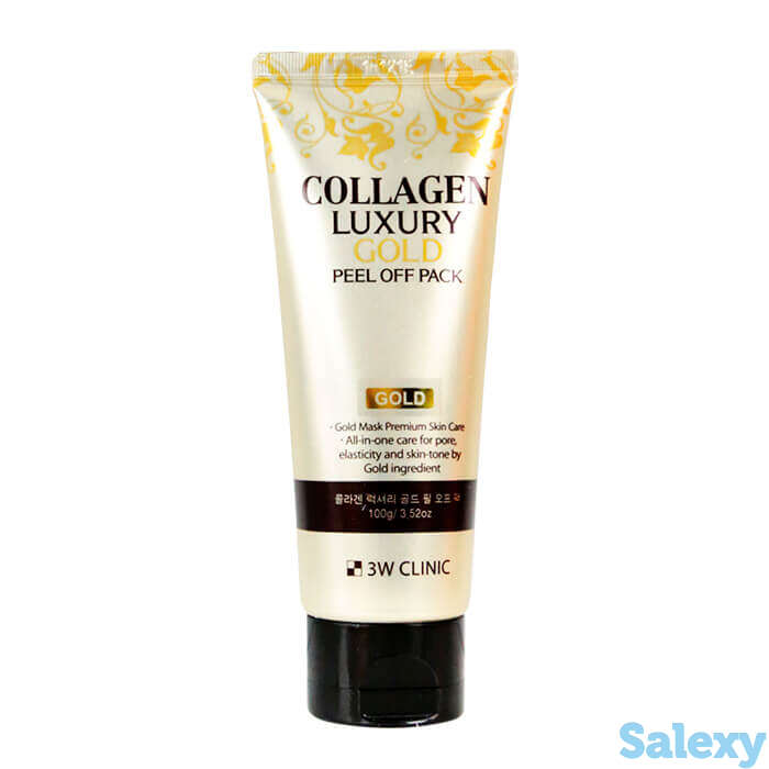 Маска-плёнка 3w clinic collagen & luxury gold peel off pack, фотография 1