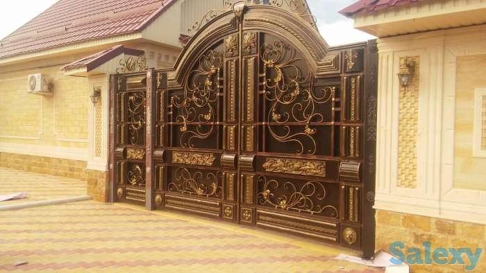Ворота распашные кованные, фотография 1