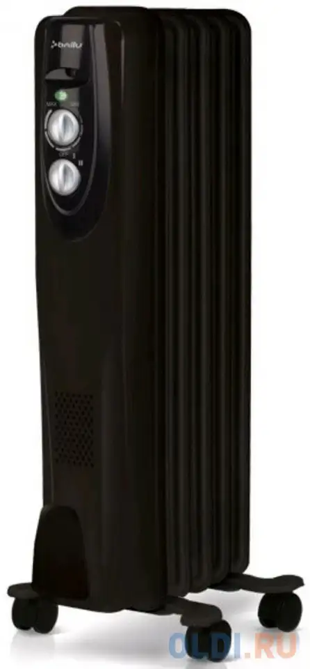 Масляный радиатор ballu classic boh/cl-05brn 1000 вт чёрный, фотография 1