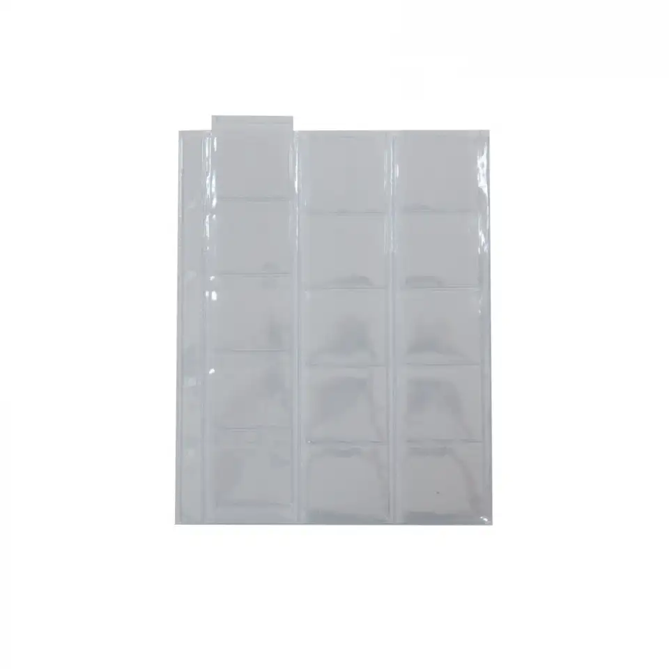 Лист для монет 200х250 мм., скользящий, на 15 ячеек, 48х48 мм. 5 шт., фотография 1