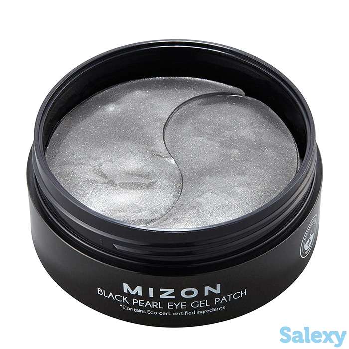 Патчи для век mizon black pearl eye gel patch, фотография 2