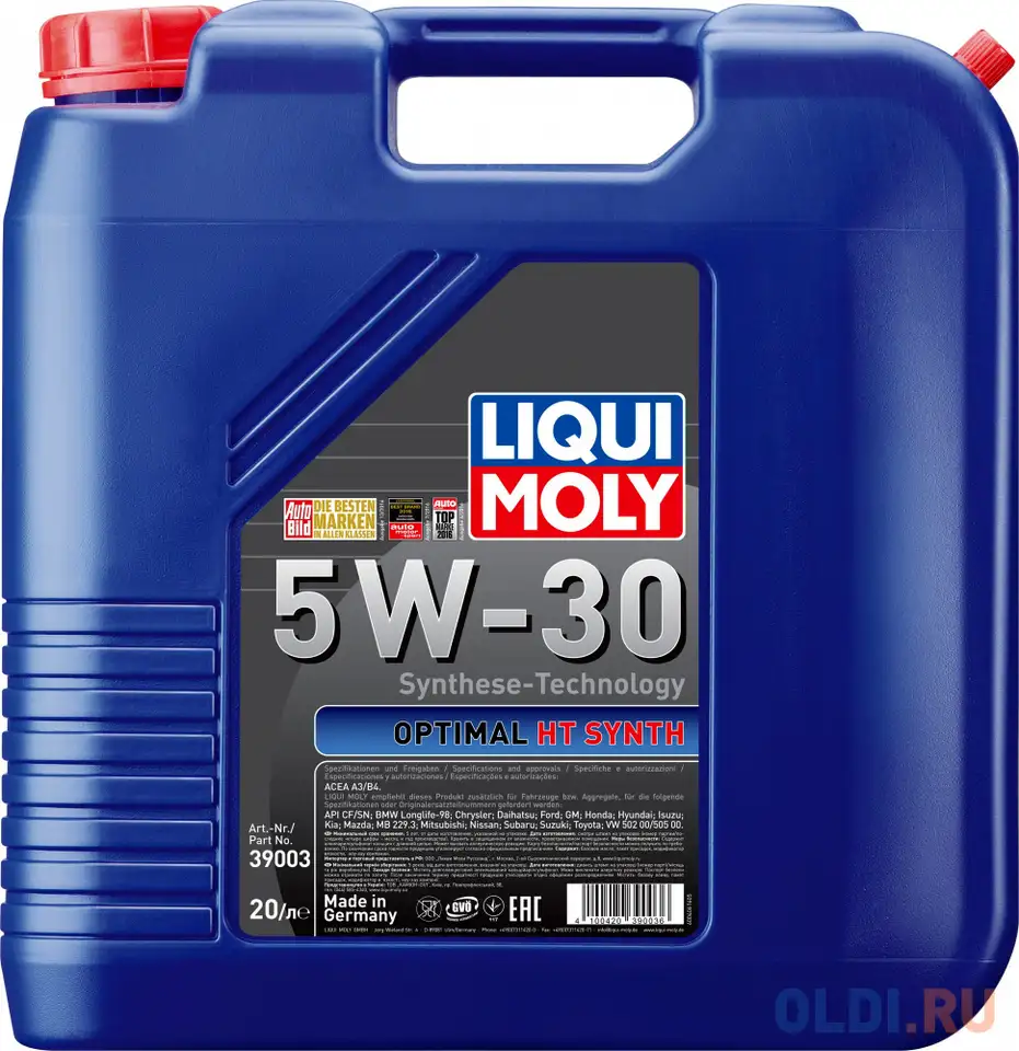 Нс-синтетическое моторное масло liquimoly optimal ht synth 5w30 20 л 39003, фотография 1