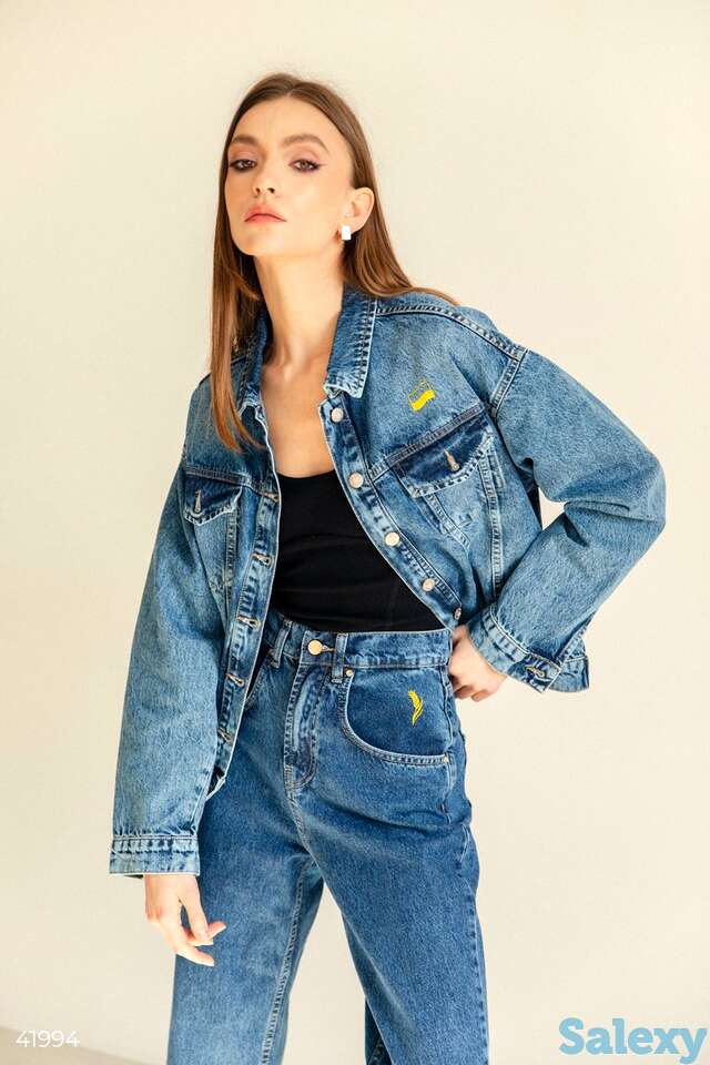 Кастомизированные синие джинсы-бойфренды, фотография 1