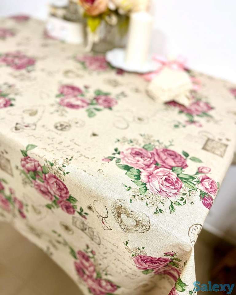 Винтажная итальянская скатерть Лэттера с тефлоновым покрытием, фотография 1