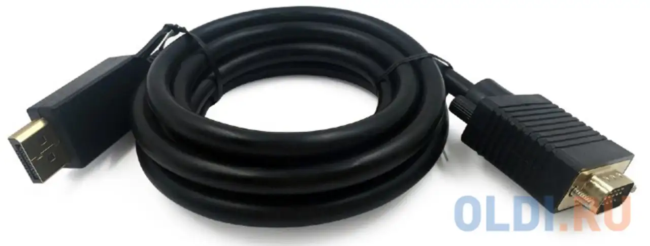 Кабель displayport vga 1.8м gembird ccp-dpm-vgam-6 круглый черный, фотография 1
