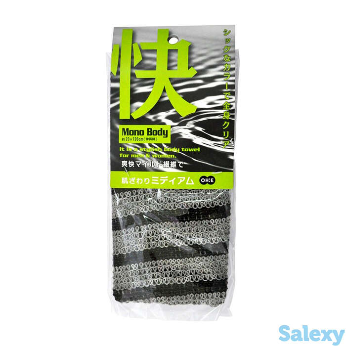 Мочалка для душа он:е mono body towel (в полоску, средней жёсткости), фотография 1