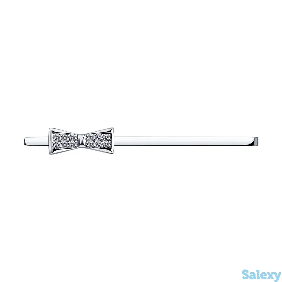 Заколка sokolov из серебра с фианитами, фотография 1