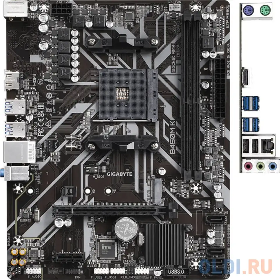 Материнская плата gigabyte b450m k, фотография 1