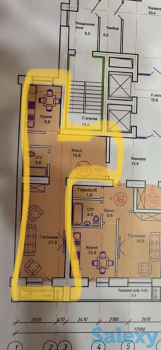 Продам 1-2 х комнатную в ЖК САПСАН, просп. Тауелсиздик, уч. 34/8, фотография 2