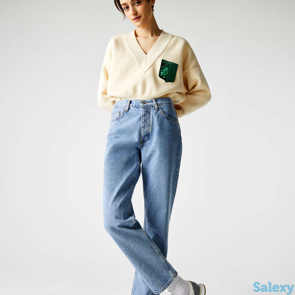 Женсике джинсы lacoste casual fit с завышенной талией из японского денима, фотография 1