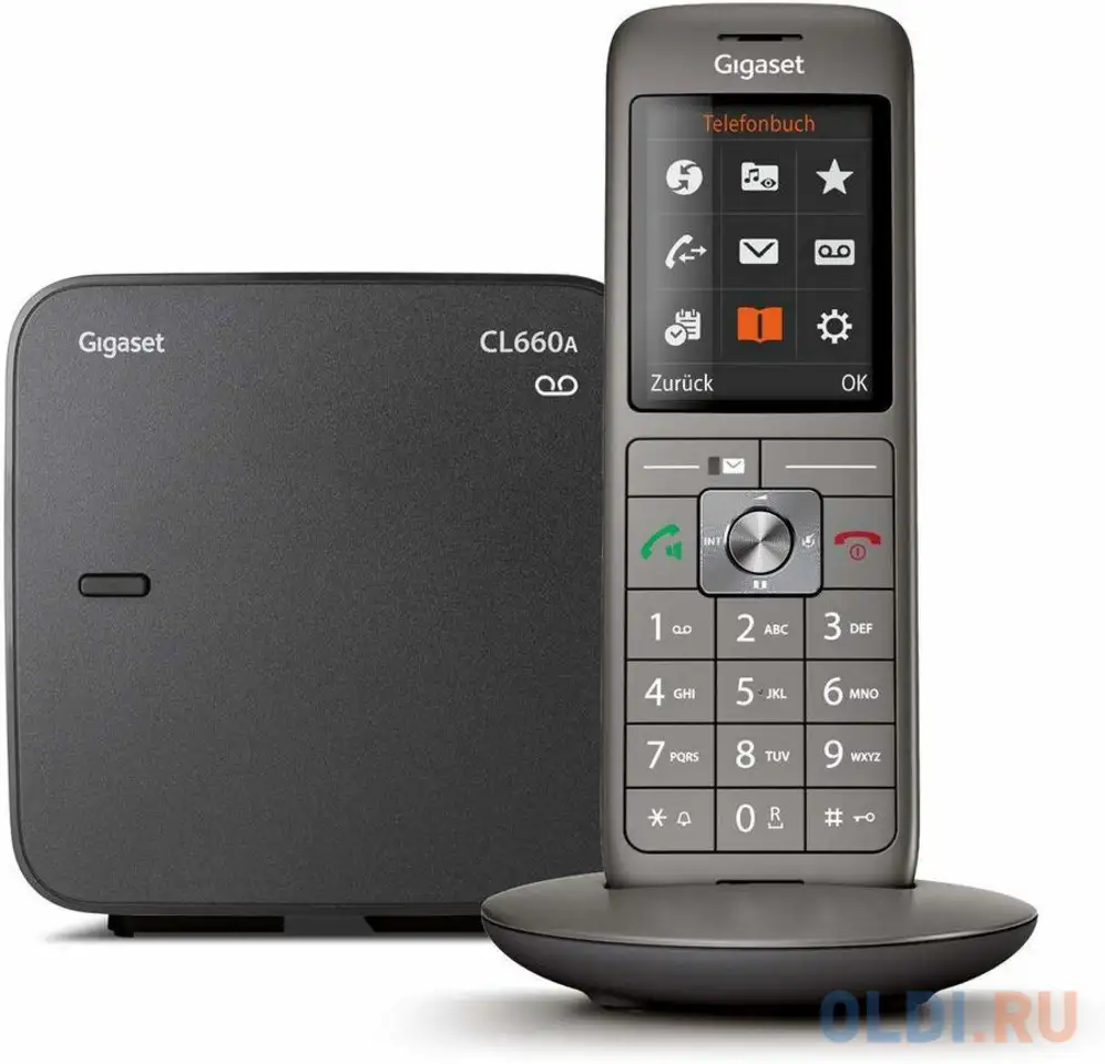 Р/телефон dect gigaset cl660a черный автооветчик аон, фотография 1