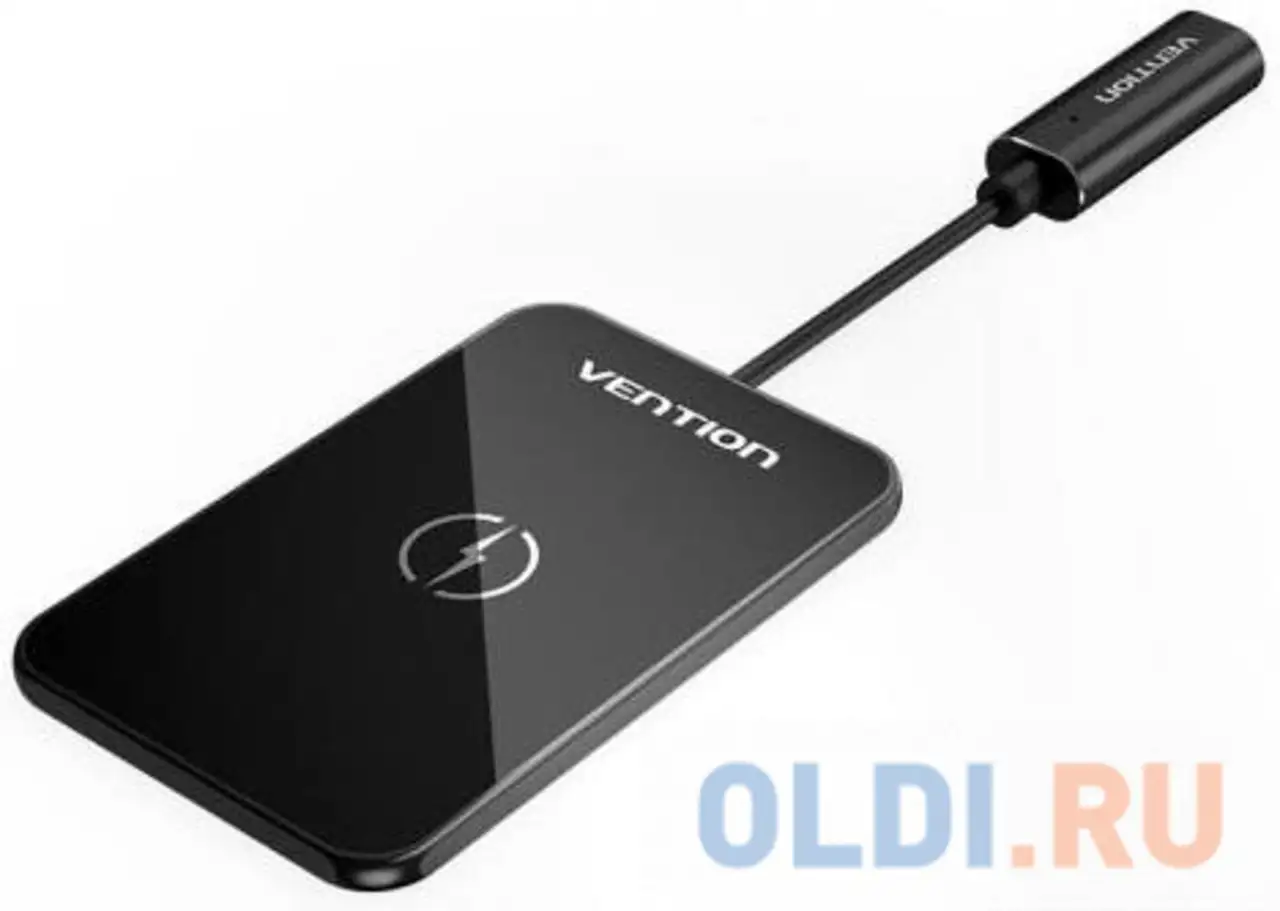 Vention wireless charger 15w ultra-thin mirrored surface type 0.05m black, фотография 1