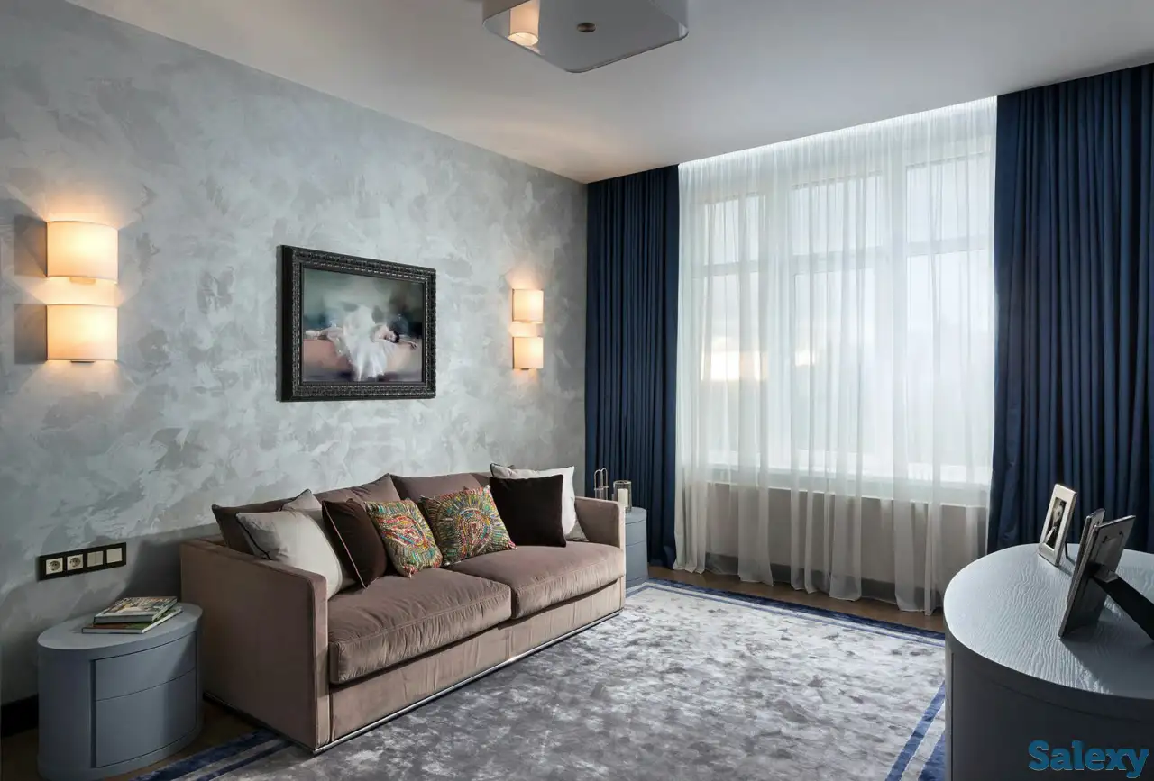 Декоративная штукатурка под шелк, замша, бетон, мрамор, велюр, камень, фотография 3