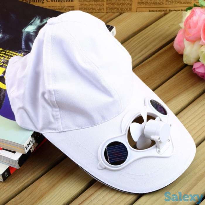 Кепка с вентилятором на 2х солнечных батареях., фотография 1