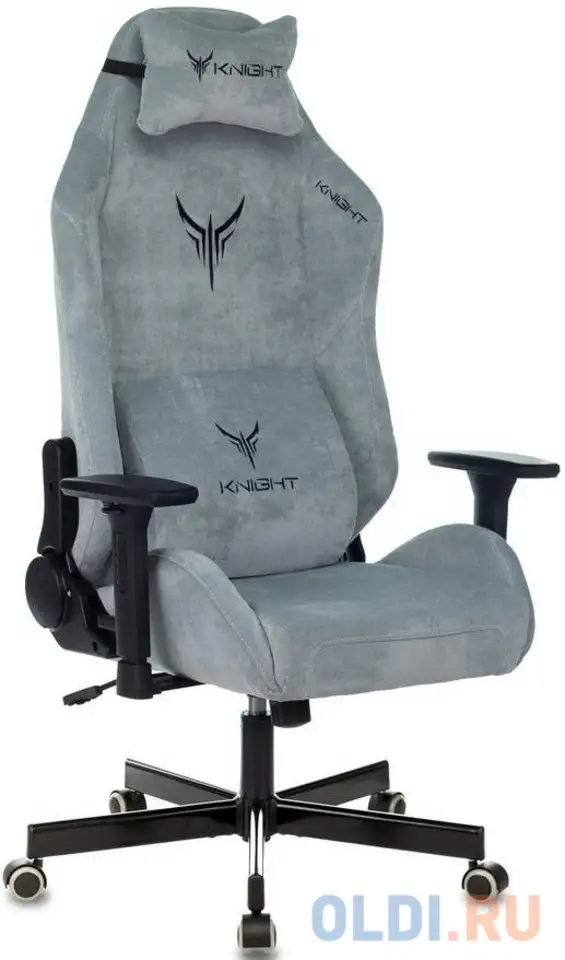 Кресло для геймеров knight n1 серый голубой, фотография 1