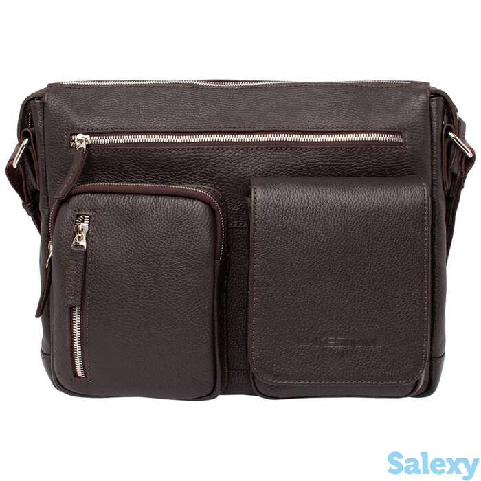 Мужская кожаная сумка через плечо clapton brown, фотография 1